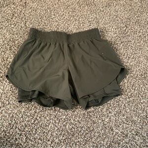 Avia Dark Green Women's Athletic Shorts, Size Medium